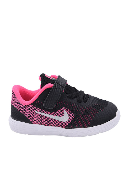Revolution Revolution 3 I Kids Sports Shoes Running with Hoop & Loop Closure Black