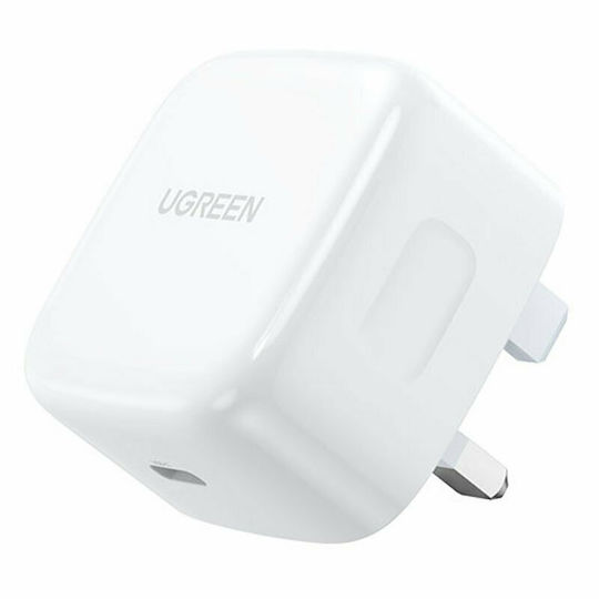 Ugreen Charger Without Cable with USB-C Port 20W Power Delivery / Quick Charge 4+ Whites (CD137)