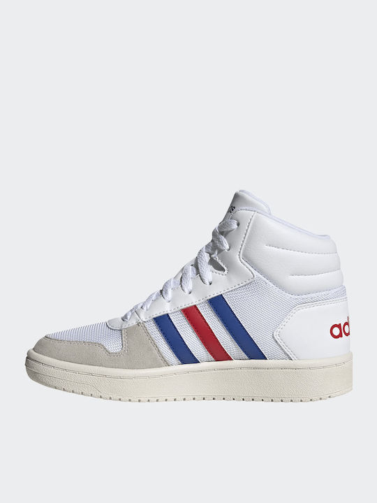 Hoops Hoops 2.0 Mid K Kids Sports Shoes Basketball with Laces Cloud White / Collegiate Royal / Scarlet