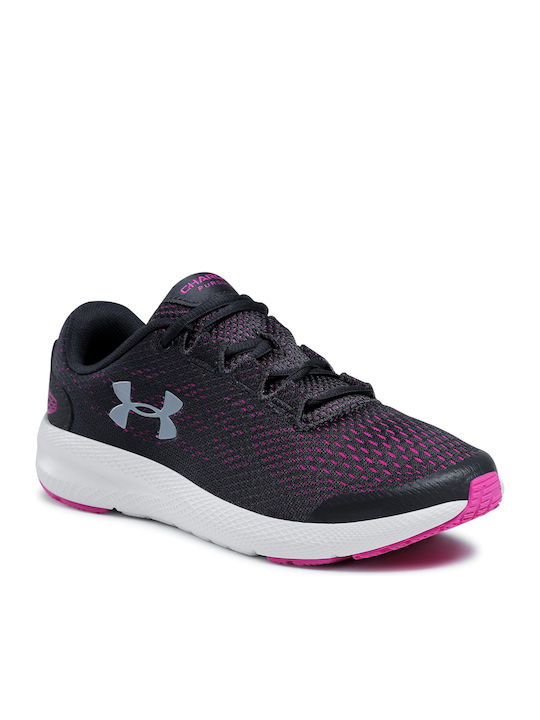 Charged Pursuit 2 Kids Sports Shoes Running with Laces Navy Blue