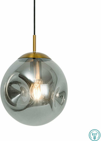 Viokef Oscar Pendant Light Silver Ball with Socket E27 25cm