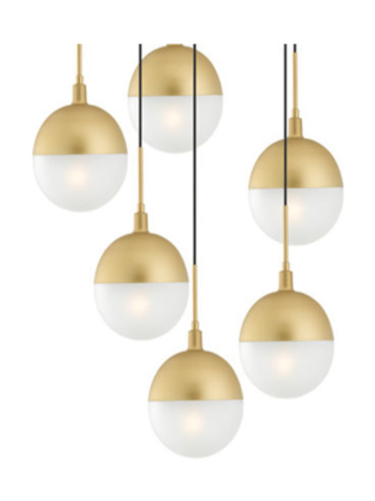 Luma Pendant Chandelier for 6 Bulbs E27 Gold