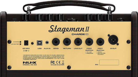 NUX Stageman II Combo Ενισχυτής Ακουστικών Οργάνων 1 x 6.5" 80W Μαύρος