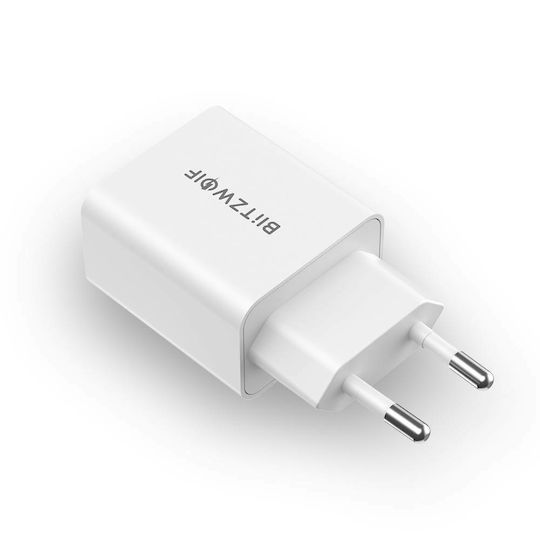 BlitzWolf Charger Without Cable with USB-A Port and USB-C Port 20W Power Delivery / Quick Charge 2.0 Whites (BW-S20)