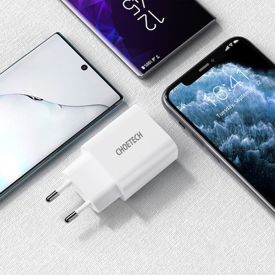 Choetech Φορτιστής Χωρίς Καλώδιο με Θύρα USB-C 20W Power Delivery Λευκός (Q5004)