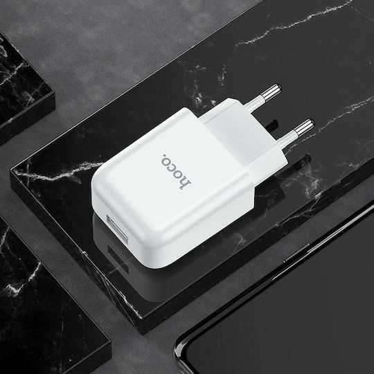 Hoco Ladegerät ohne Kabel mit USB-A Anschluss Weißs (N2 Vigour)