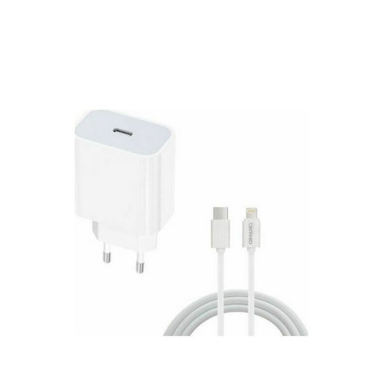 QIHANG с USB-A порт и кабел Lightning 12W Бял (Z58)