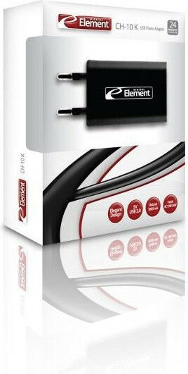 Element Зарядно без кабел с USB-A порт Черен (CH-10)