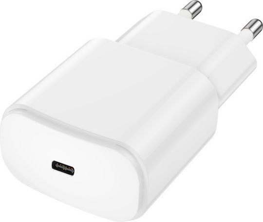 Forever Încărcător Fără Cablu cu Port USB-C 20W Livrarea energiei Albς (FTCPD20)