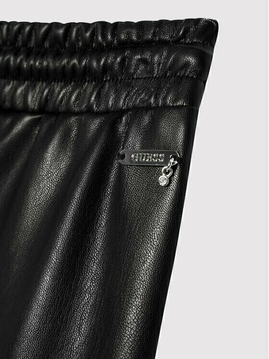 Kids' Cargo Leather Pants Black Leather