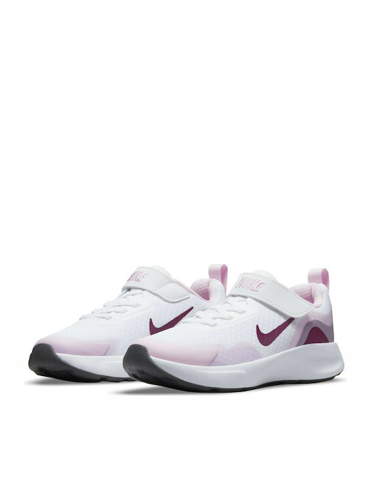 Wearallday Kids Sports Shoes Running with Hoop & Loop Closure White