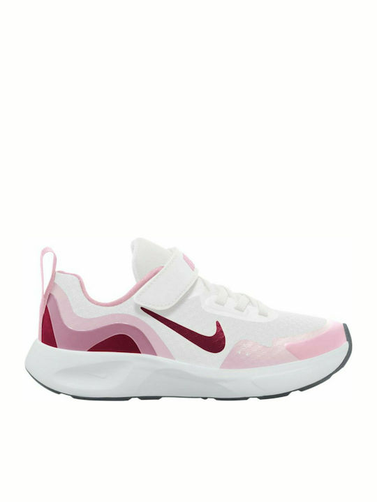 Wearallday Kids Sports Shoes Running with Hoop & Loop Closure White