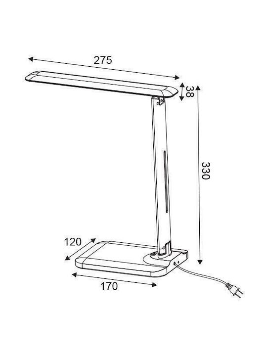 Aca Futur2 LED Lumină de Birou în Culoarea Negru