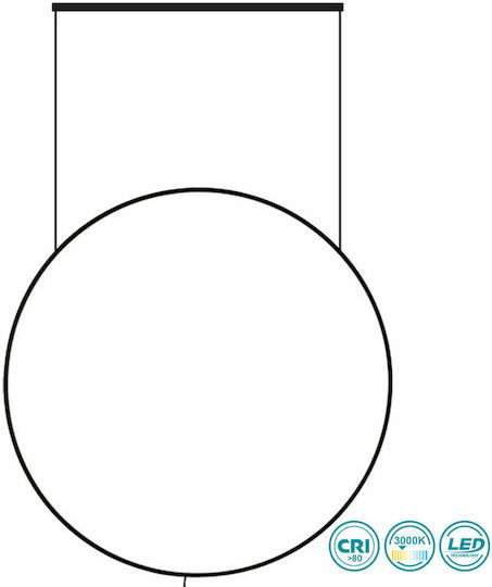 Viokef Shadow Modern Lamp Wall Socket with Integrated LED and Warm White Light Black 62x13x13cm