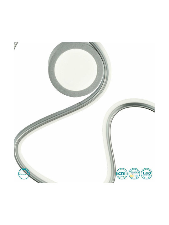 Ondaluce Modern Lamp Wall with Integrated LED and Warm White Light Silver 35x28x5cm