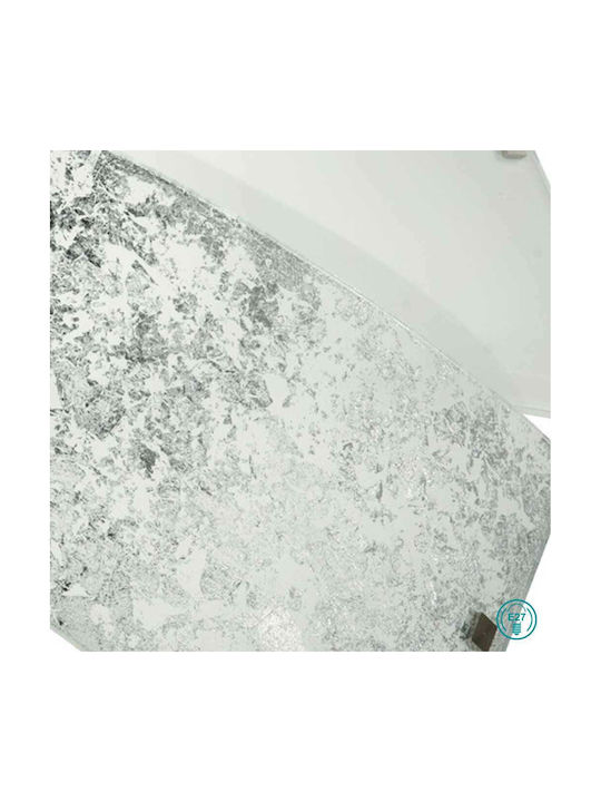 Ondaluce Flake Μοντέρνο Φωτιστικό Τοίχου με Ντουί E27 Ασημί 65x45εκ.