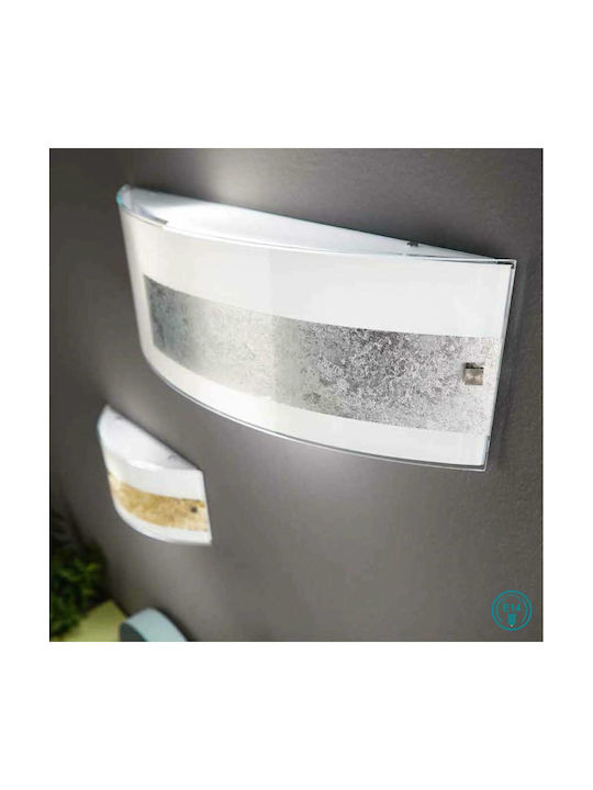 Ondaluce Modern Lamp Wall with Socket E14 Silver 27x12.5cm
