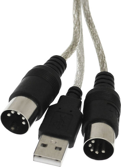 Midi Interface Usb to MIDI Keyboard Interface Μαύρο