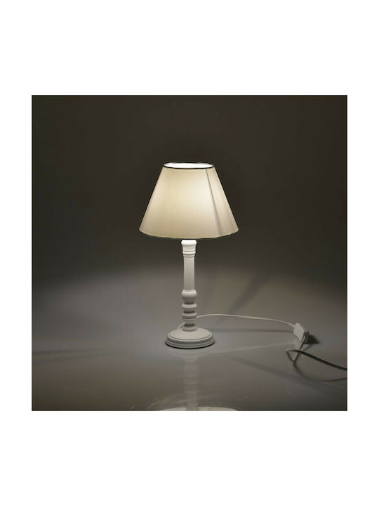 Click Wood Table Lamp for Socket E14 with White Shade and Base 3pcs