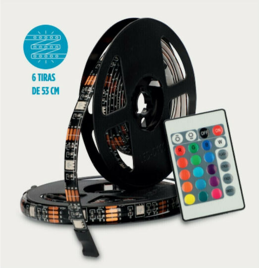Ksix Ταινία LED Τηλεόρασης USB 5V RGB Φως 0.5m Τύπου SMD5050 με Τροφοδοτικό & Τηλεχειριστήριο