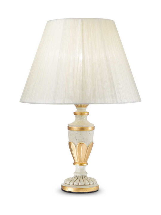 Ideal Lux Metal Table Lamp for Socket E14 with White Shade and Multicolor Base