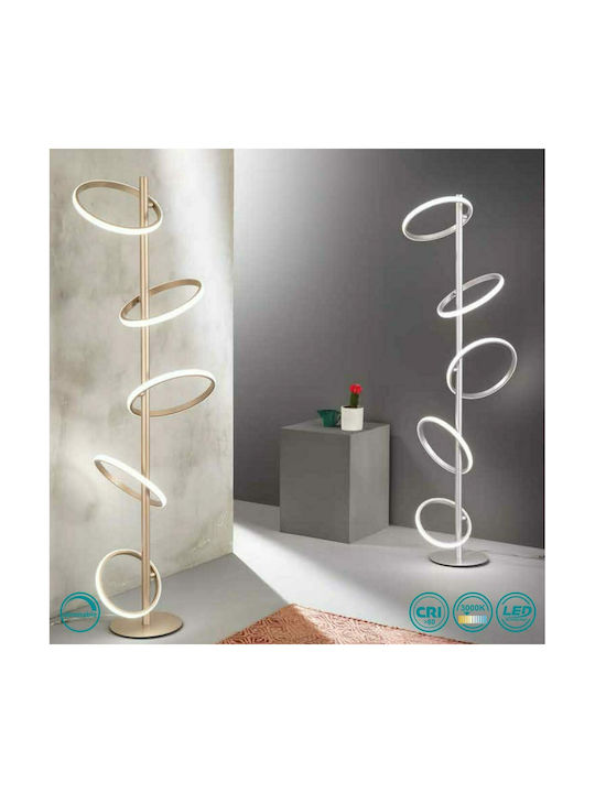 Ondaluce LED Floor Lamp H162xW30cm. with Warm White Light Silver