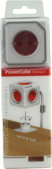 Allocacoc 1306RD/DEEXPC 25.187 PowerCube 5 Θέσεων με Καλώδιο 1.5m