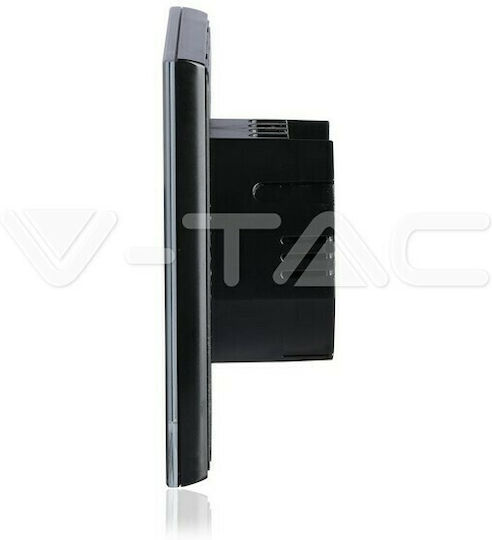 V-TAC Recessed Touch Wall Switch Wi-Fi Lighting One-Way with Frame Black