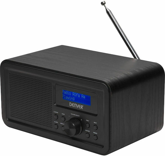 Denver DAB-30 Light Wood Επιτραπέζιο Ραδιόφωνο Ρεύματος / Μπαταρίας DAB+ Μαύρο