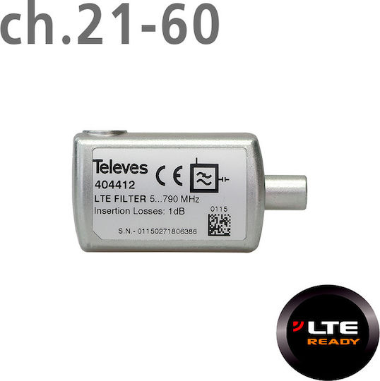 Televes HR (High Rejection) LTE/4G 47-790 MHz Filter Satelliten 404412
