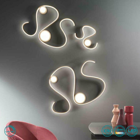 Ondaluce Deckenleuchte 85cm Silber mit Integrierter LED