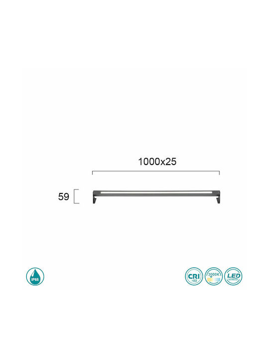 Viokef Levi Εξωτερικό Φωτιστικό LED Wall Washer 15W με Θερμό Λευκό Φως IP65 Γκρι