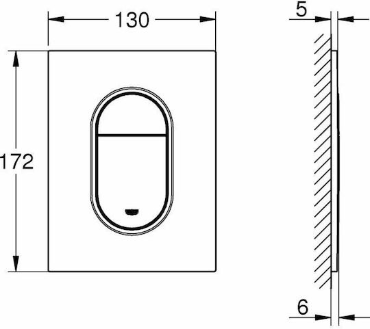 Grohe Arena Cosmopolitan S Flush Plate Dual Flush Brushed Cool Sunrise