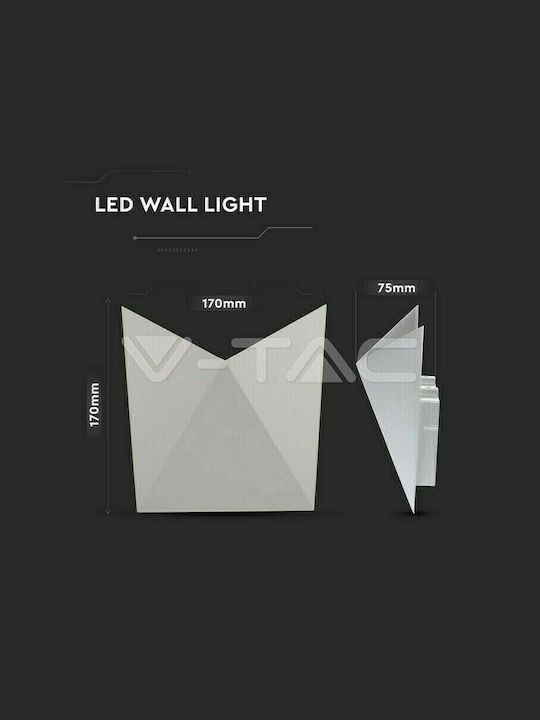V-TAC Vt-825 Wall-Mounted Outdoor Ceiling Light LED IP65 5W with Warm White Light