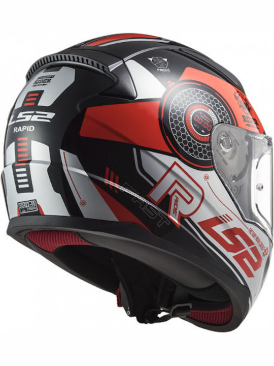 LS2 FF353 Rapid Stratus Full Face Helmet ECE 22.05 1300gr Black/Red/Silver KR5790