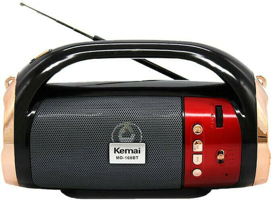 KEMAI MD-168BT Portable Radio Rechargeable with Bluetooth and USB Black