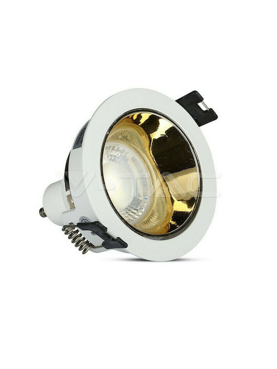 V-TAC Rotund Metalic Spot Încorporat cu LED Integrat și Lumină Alb Natural Auriu 7.9x7.9cm. 1buc
