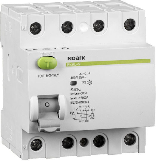 Noark Ex9L-N Phase 4-Pole Earth Leakage Relay 63A