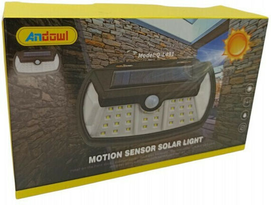 Andowl Wall Mounted Solar Light 50W 700lm Cold White 6000K with Motion Sensor IP65 18cmx11cmx5.5cmcm