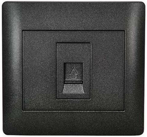 Elmark Rhyme Complete Single Telephone Socket Gray 11265