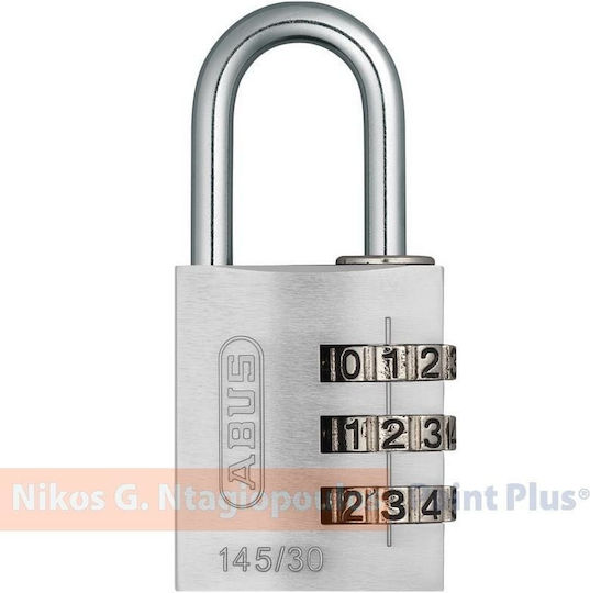 Abus 145/30Β Αλουμινένιο Λουκέτο Πέταλο Συνδυασμού 30mm Ασημί