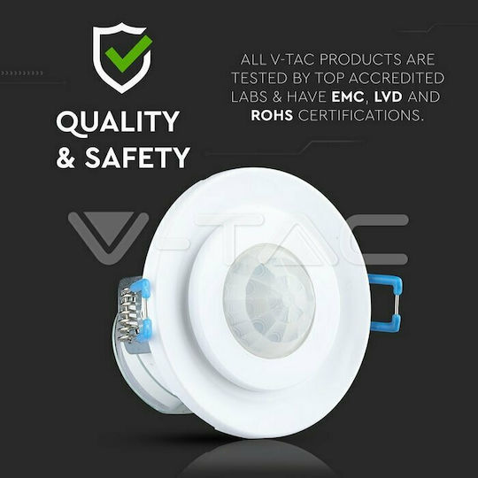 V-TAC VT-8030 Ενσύρματος Αισθητήρας Κίνησης Υπερύθρων 360° Εμβέλειας 8m