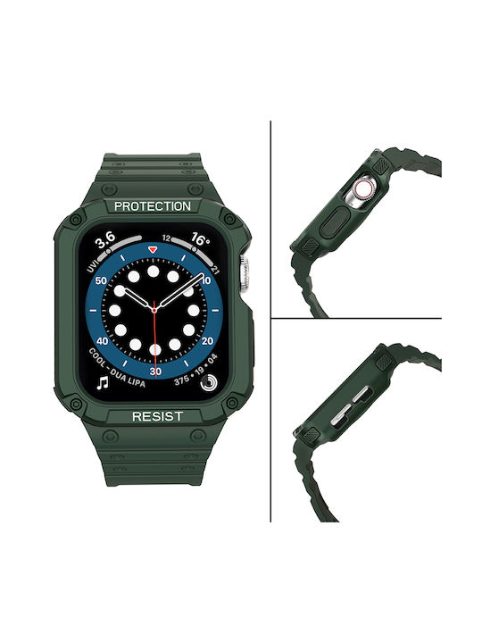 Hurtel Armored Θήκη & Λουράκι Σιλικόνης Πράσινο (Apple Watch 42/44/45mm)