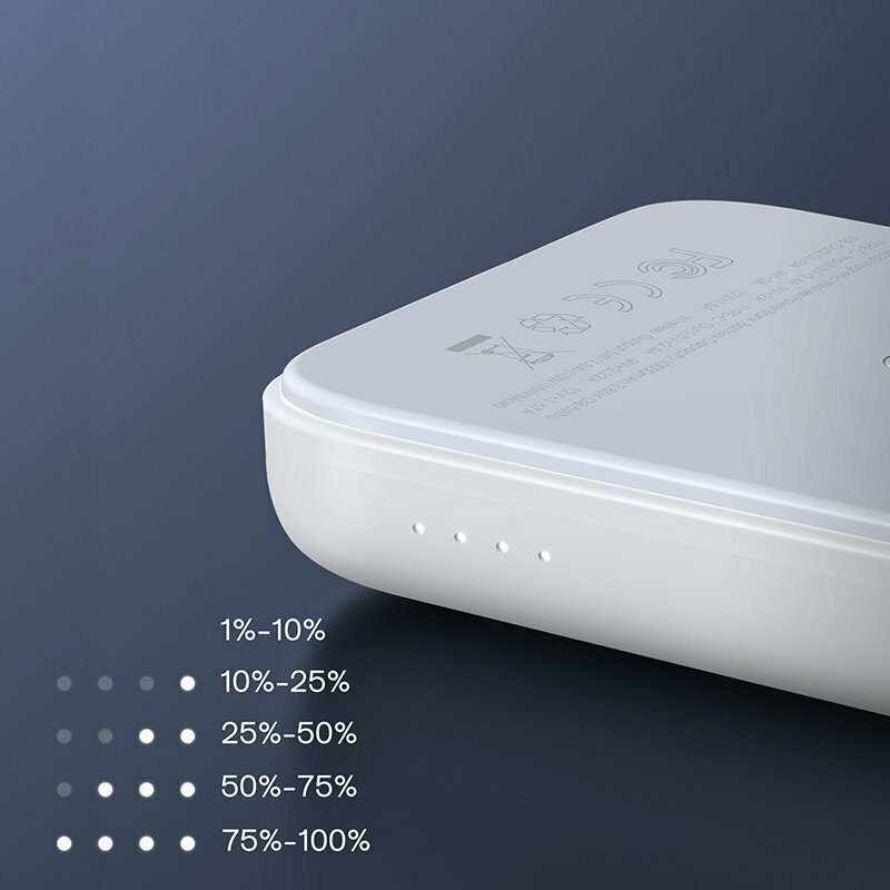 Joyroom JR-W020 MagSafe Power Bank 10000mAh 20W με Θύρα USB-A και Θύρα USB-C Power Delivery Λευκό (JR-W020-WHT)