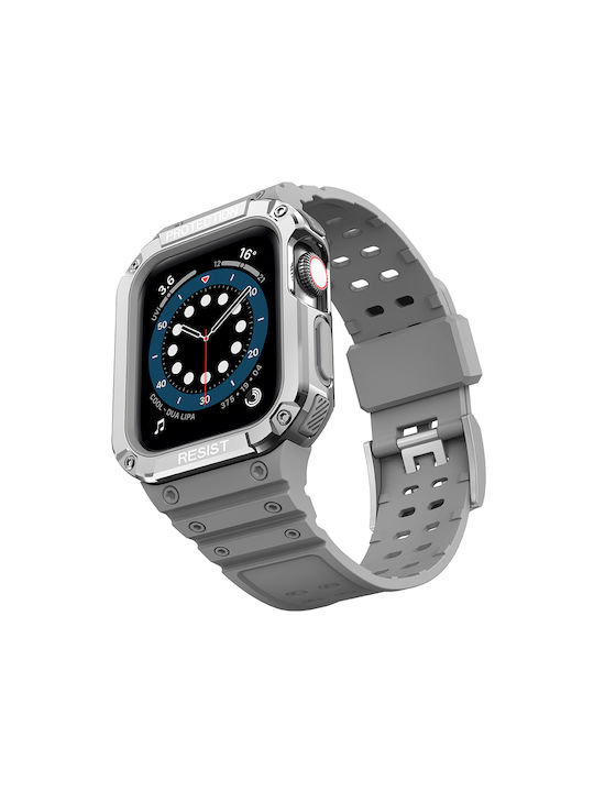 Hurtel Armored Case & Strap Silicone Gray (Apple Watch 44/45/46mm/Ultra 49mm)