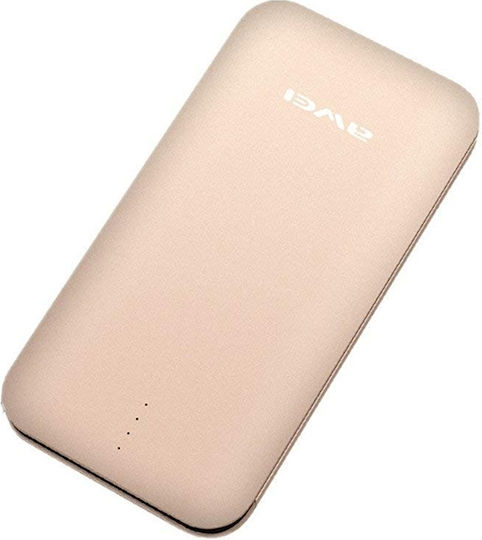 Awei P20K Power Bank 8000mAh με Θύρα USB-A Χρυσό