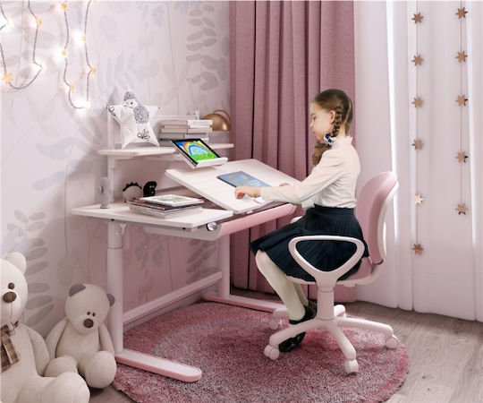 Action Kid Plus Kinder Schreibtisch Rosa 112x60x55-89cm
