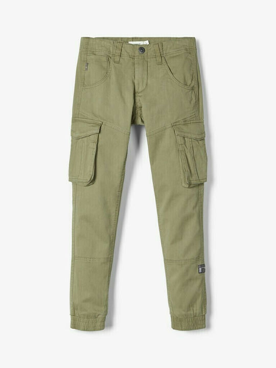 Kids' Cargo Fabric Pants Deep Lichen Green