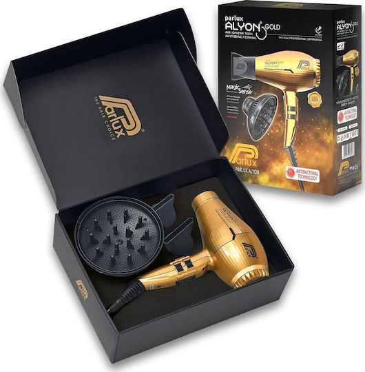 Parlux Alyon Ionic Professional Hair Dryer with Diffuser 2250W Gold