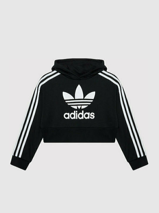 Hanorac Copii Cropped cu Glugă Negru Adicolor